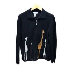 Designers Originals Studios Giraffe Black Cardigan Size Large (L)